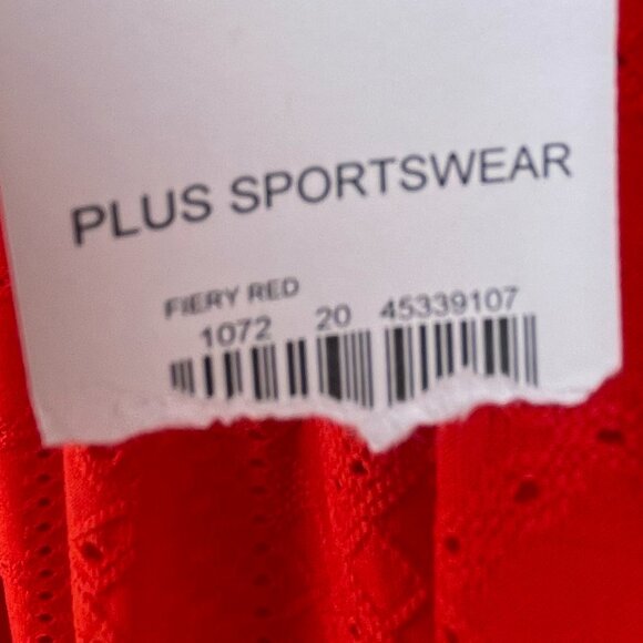 NWT Cato Women's Plus Size 26/28W Fiery Red Sleeveless Eyelet Tunic - Picture 14 of 16
